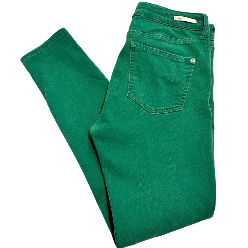 Pilcro and the Letterpress Anthropologie Mid-Rise Skinny Jeans Green Size 28
